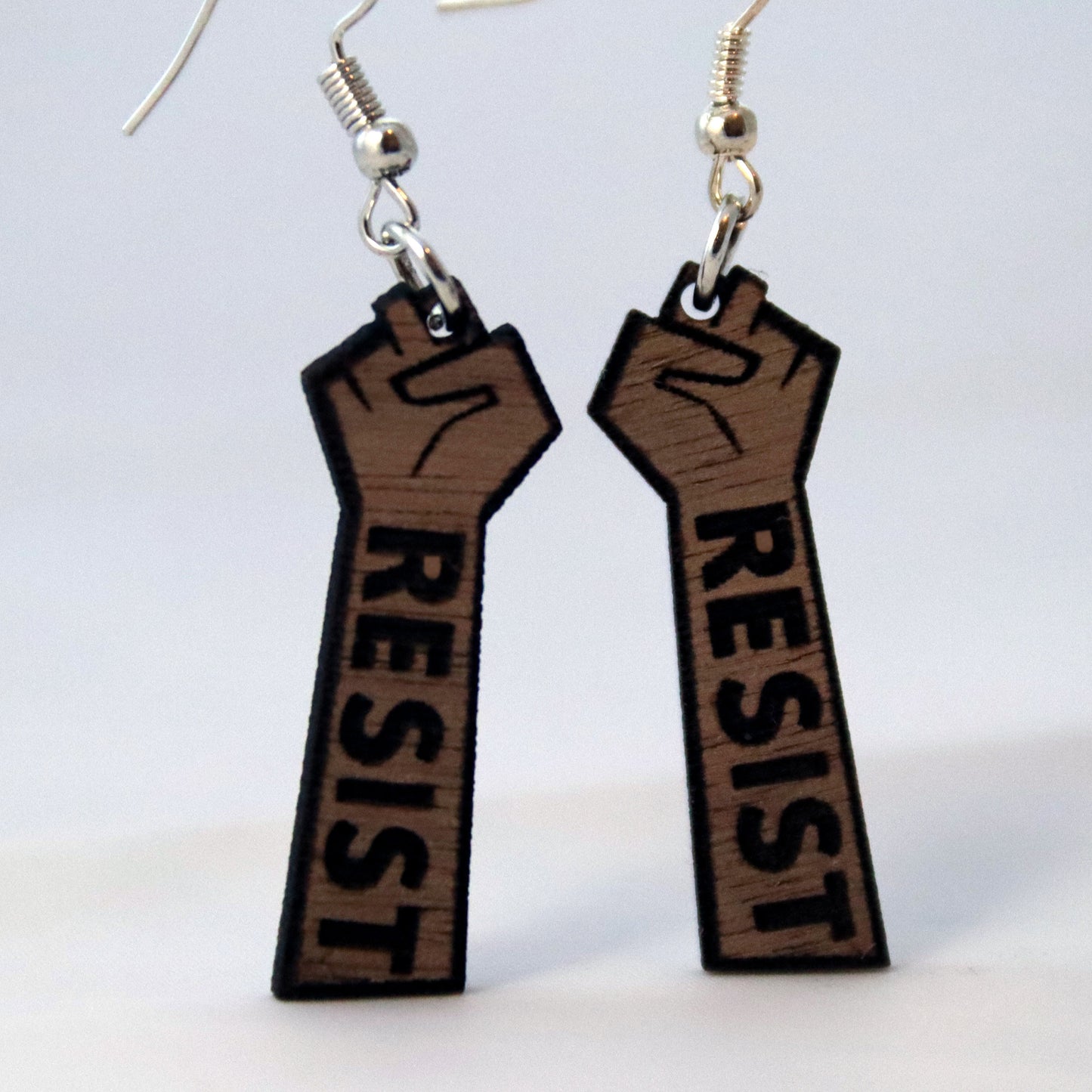 Resist Fist Drop Earrings