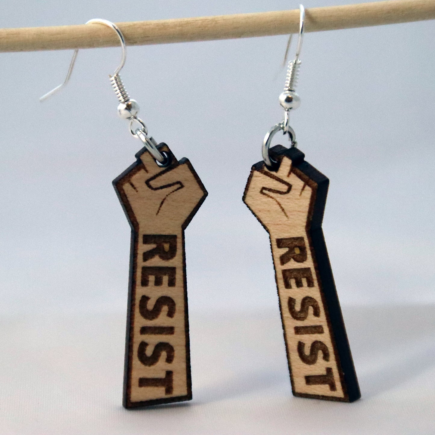 Resist Fist Drop Earrings