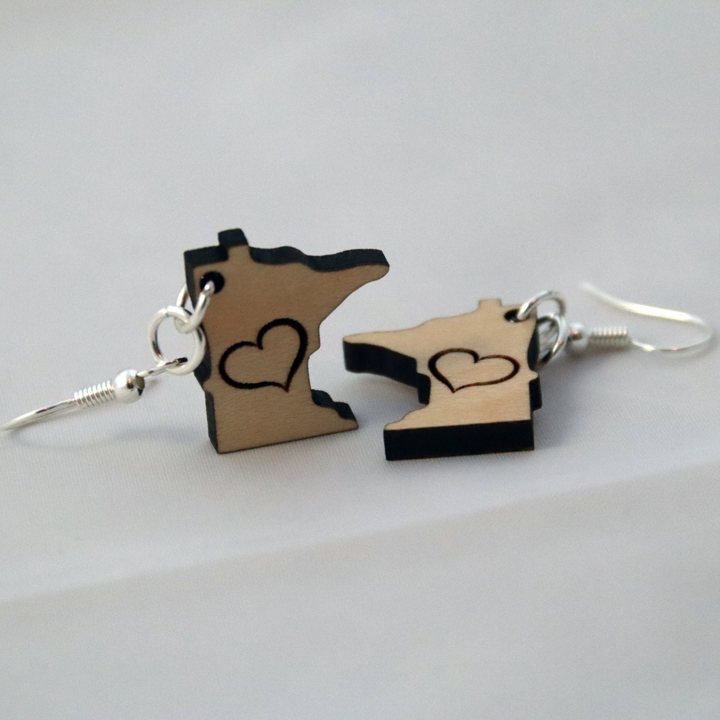 MN Heart Drop Earrings