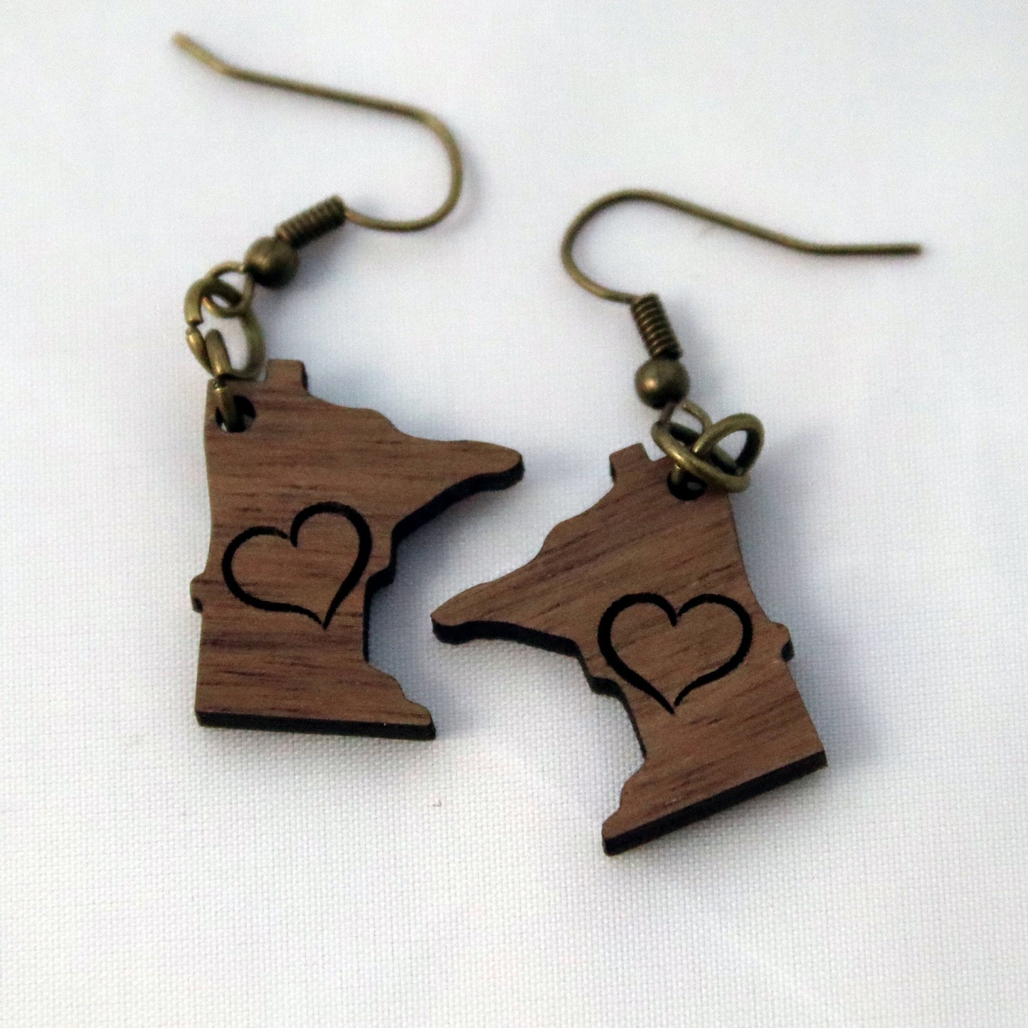 MN Heart Drop Earrings