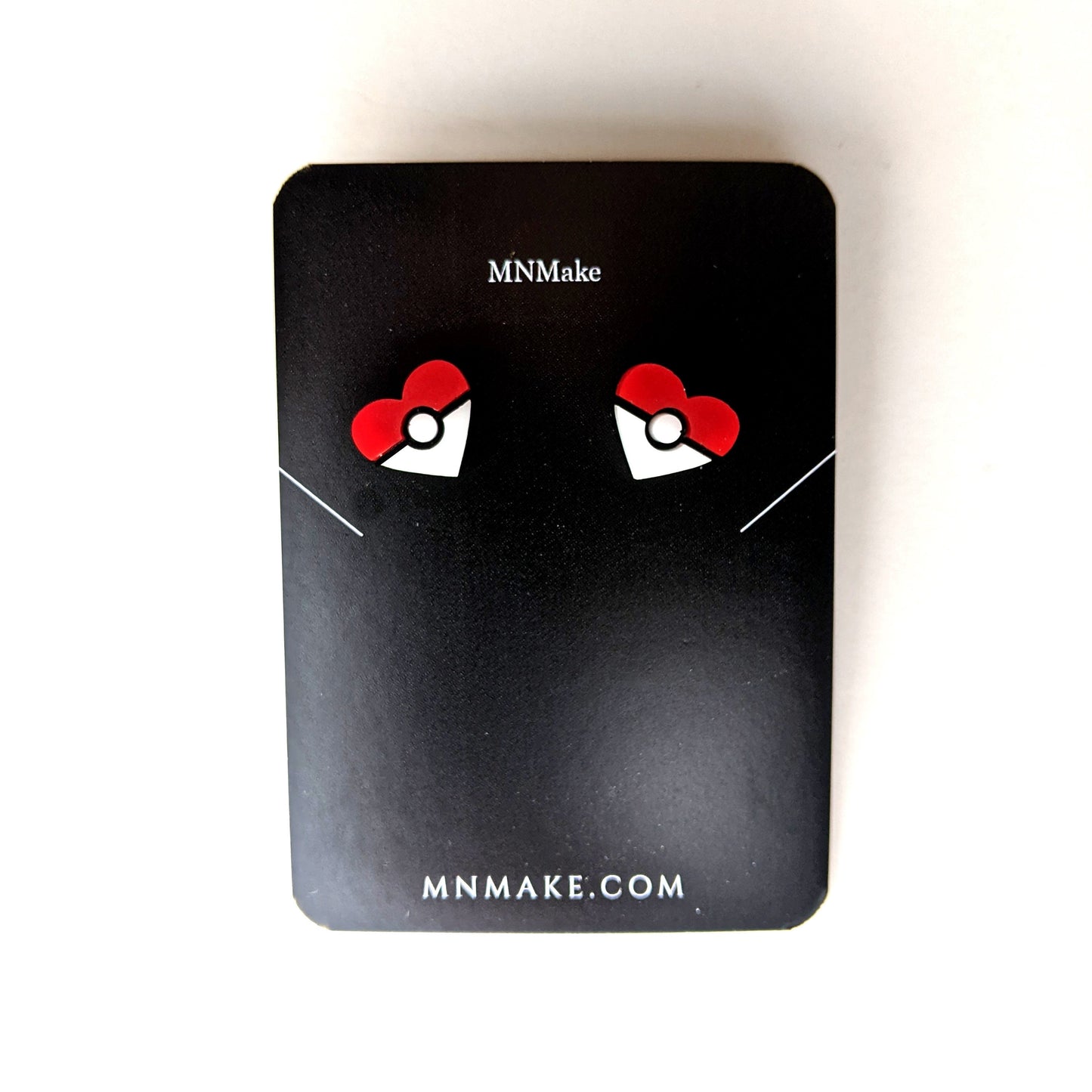 Poké Ball Heart Earrings (pokeball)