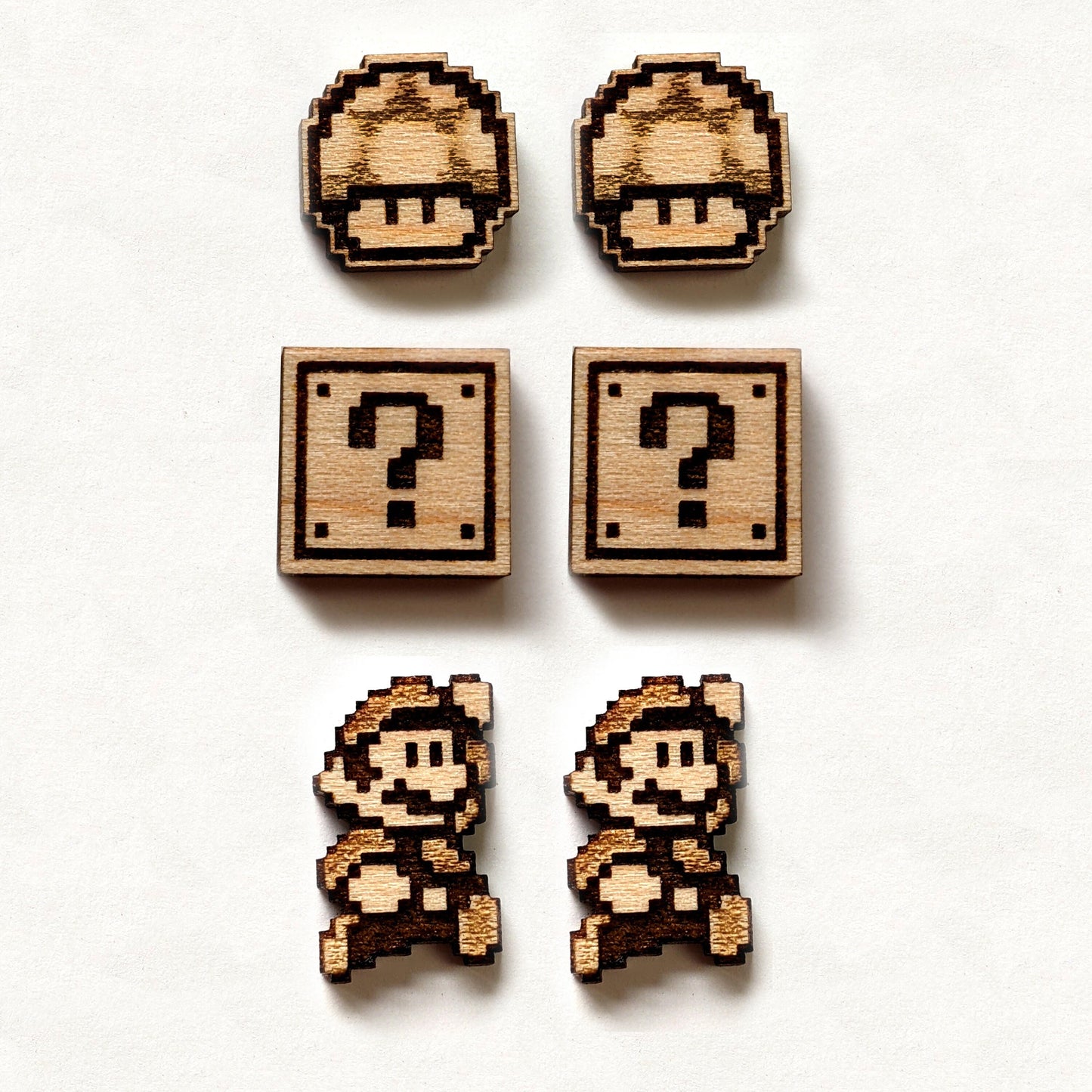 Mario / Mushroom / Question Mark Stud Earrings