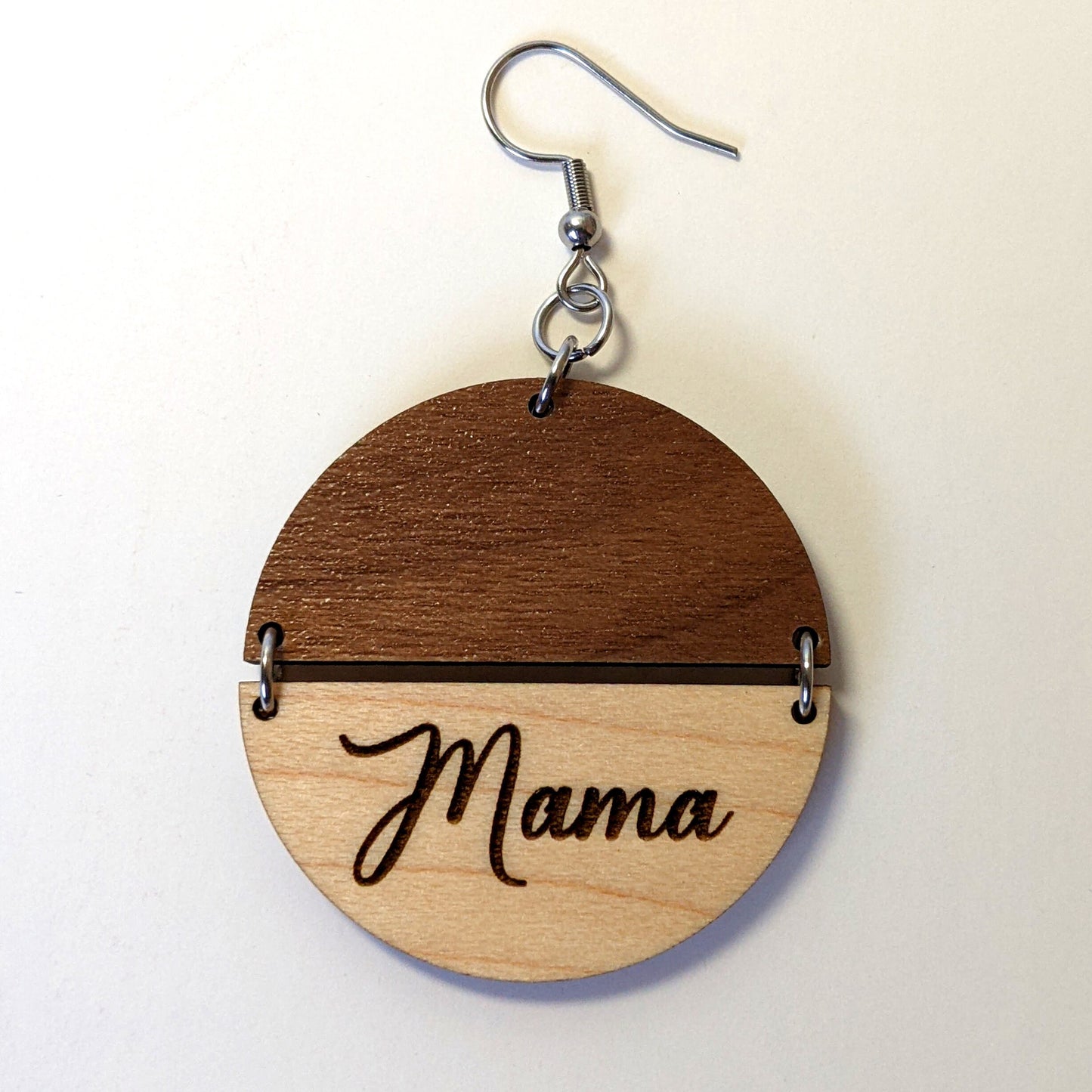 Mama Split Circle Dangle Earrings