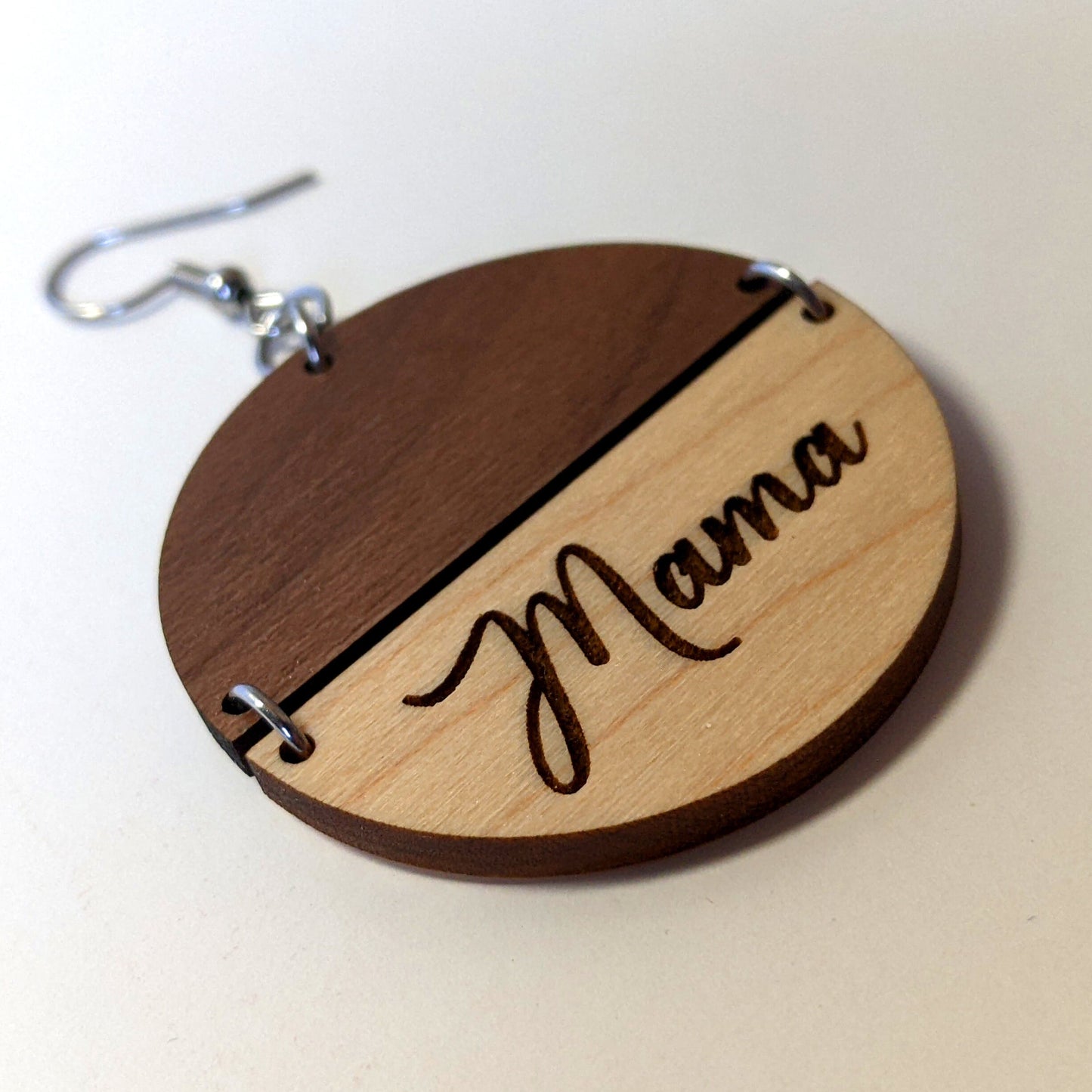 Mama Split Circle Dangle Earrings