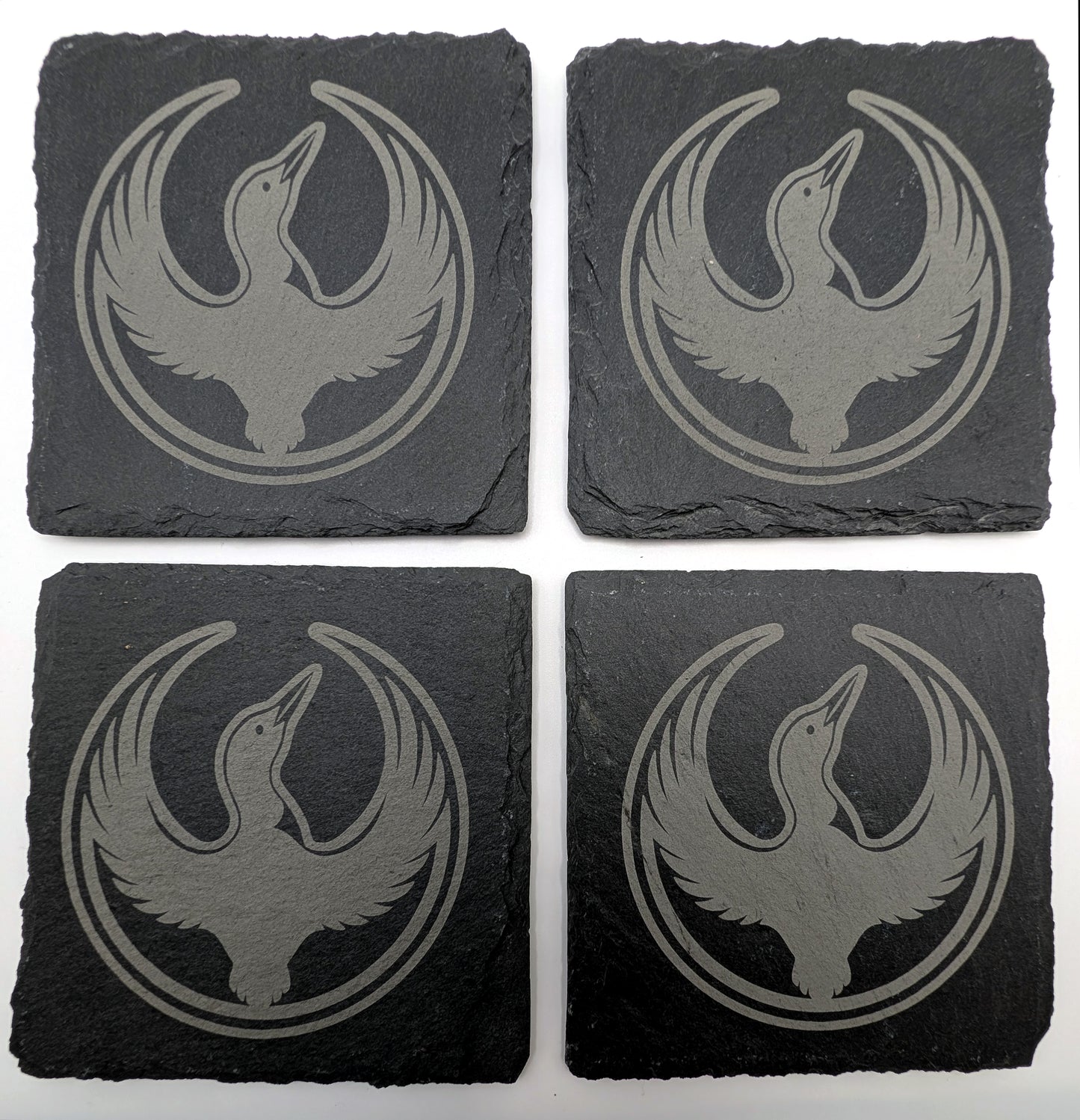 Rebel Loon Black Slate Stone Coasters