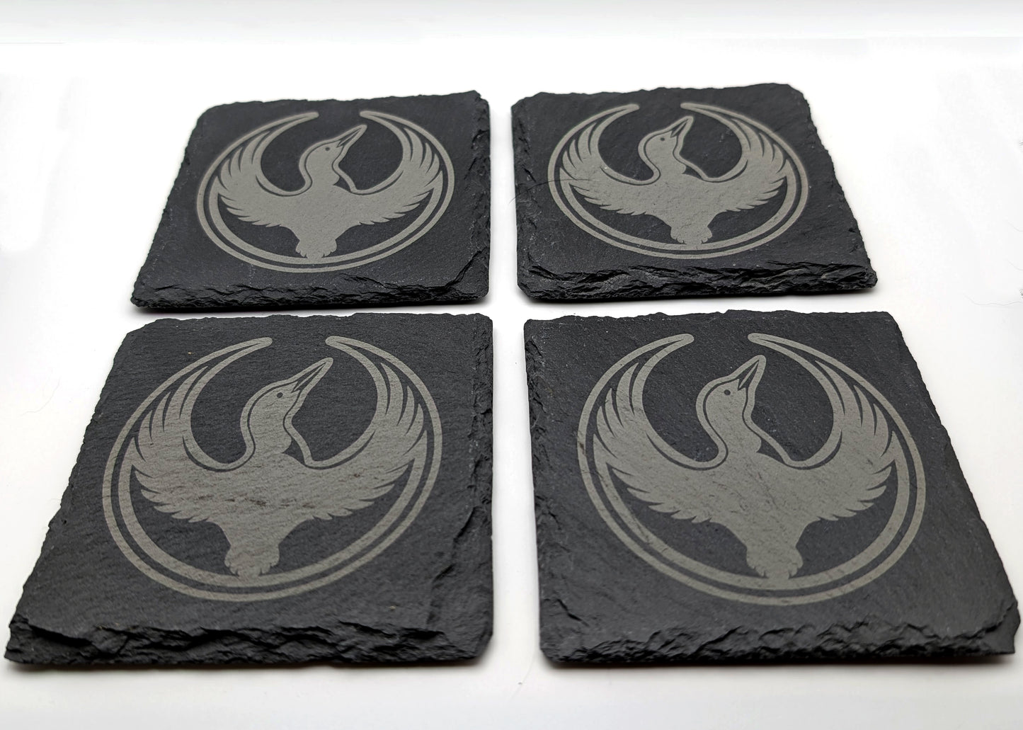 Rebel Loon Black Slate Stone Coasters