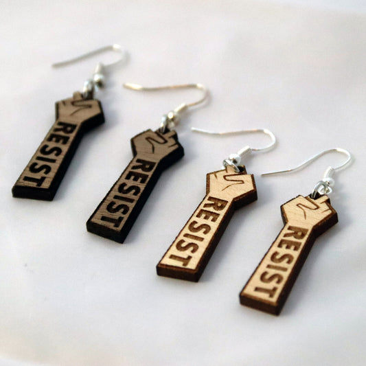 Resist Fist Drop Earrings