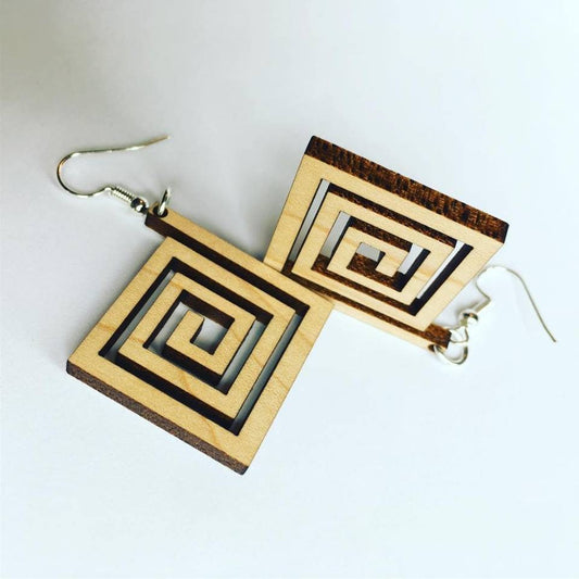 90 Degree Spiral Drop Earrings