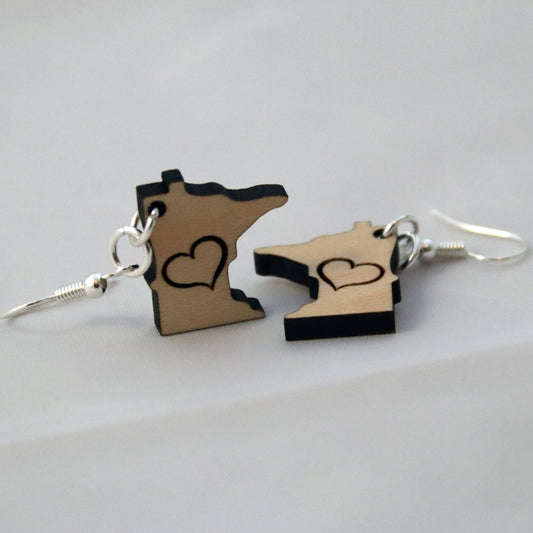 MN Heart Drop Earrings