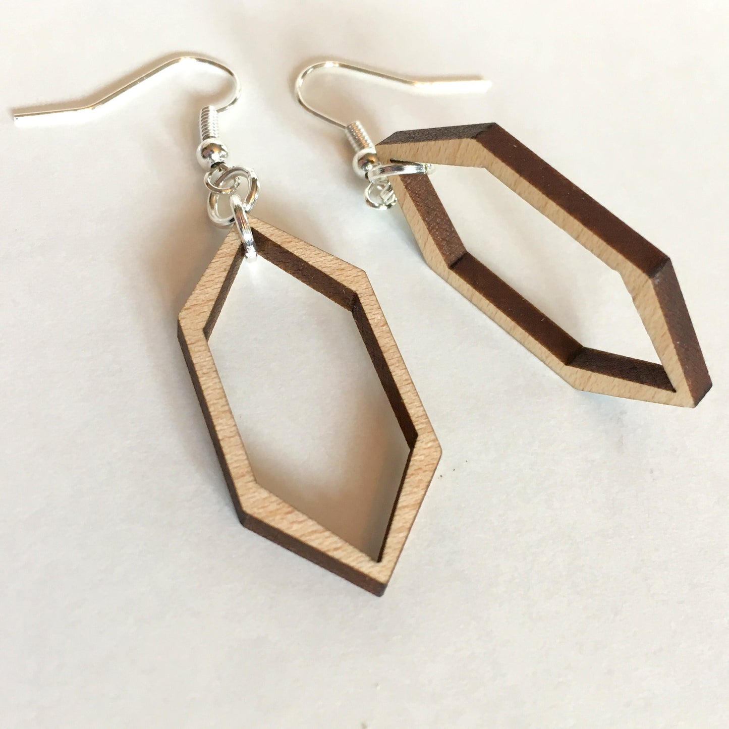 Hollow Crystal Wooden Earrings