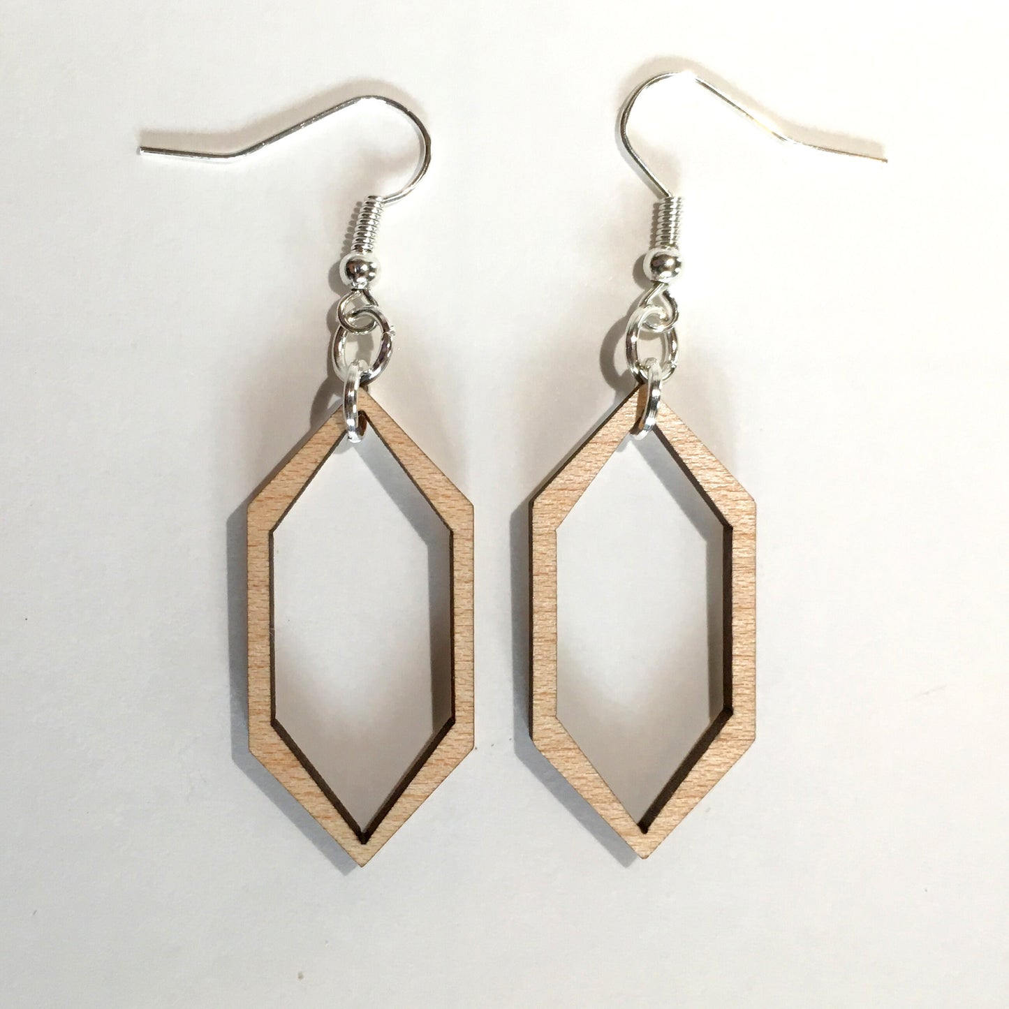 Hollow Crystal Wooden Earrings