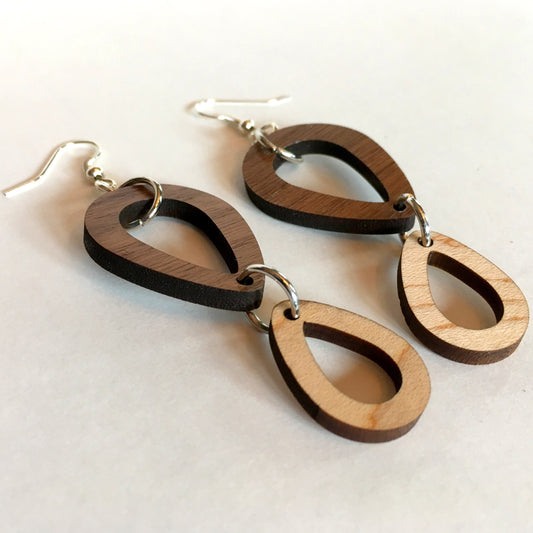 Double Droplet Dangle Earrings