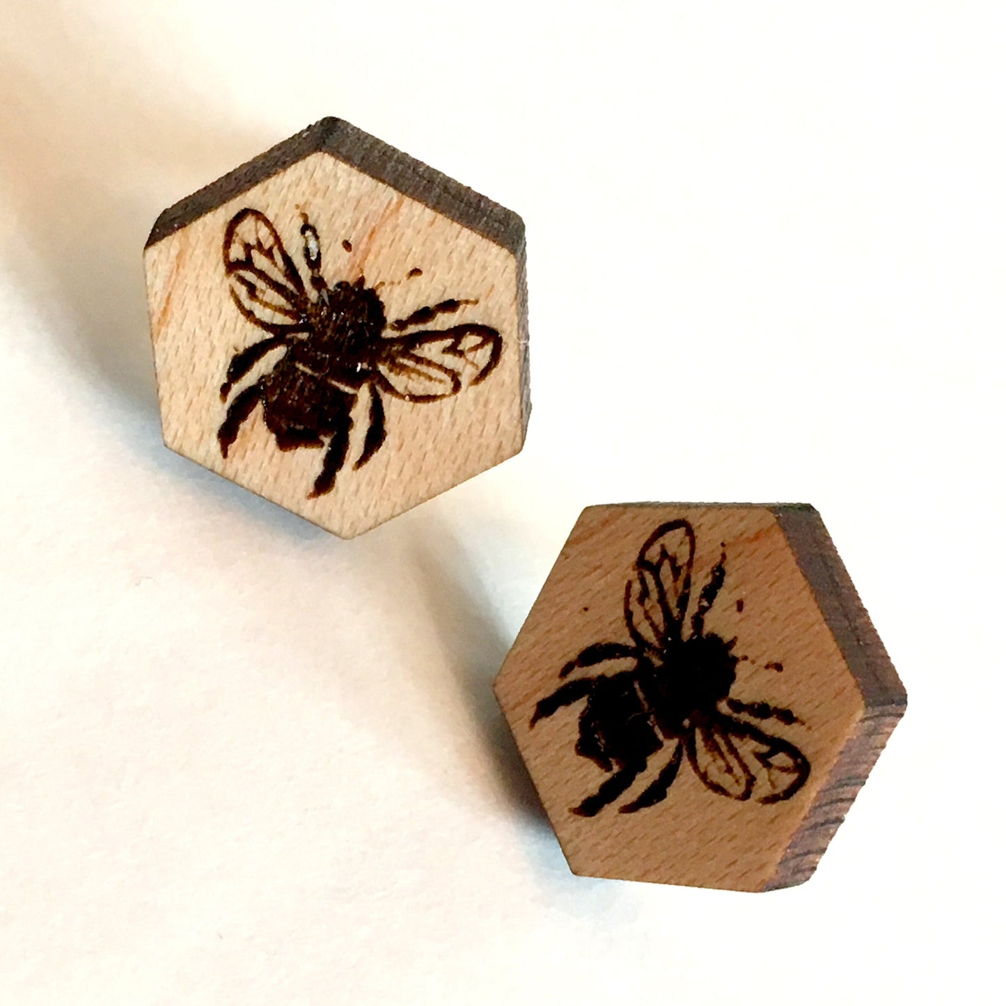 Honey Bee Hexagon Earrings