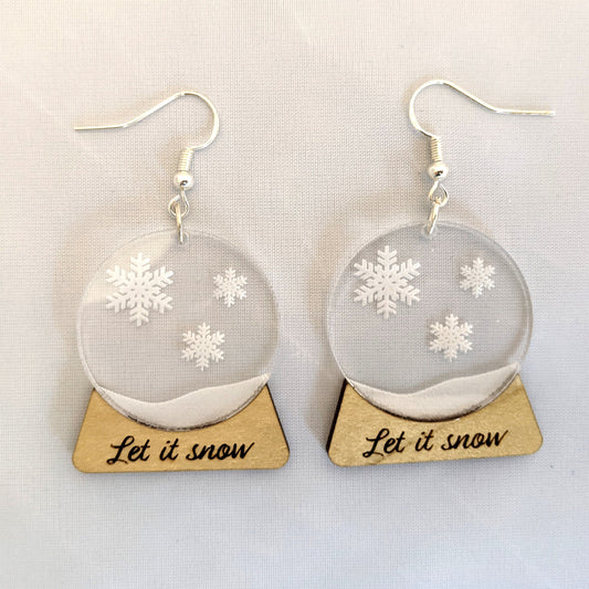 Snow Globe Dangle Earrings