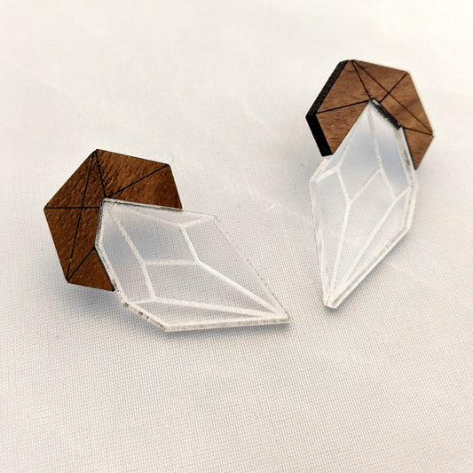Crystals in Geodes Stud Earrings