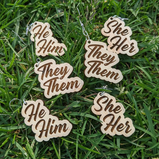 Pronoun Earrings