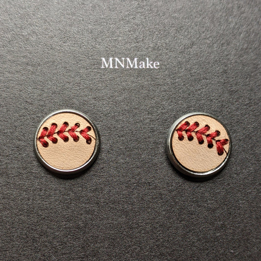 Leather Baseball Earrings