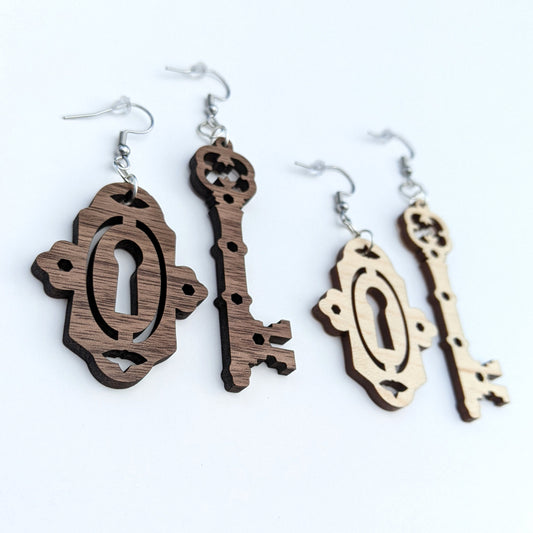 Lock and Key Dangle Earrings