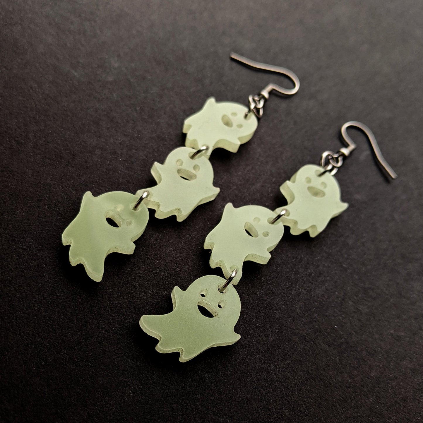 Glow in the Dark Ghost Halloween Earrings