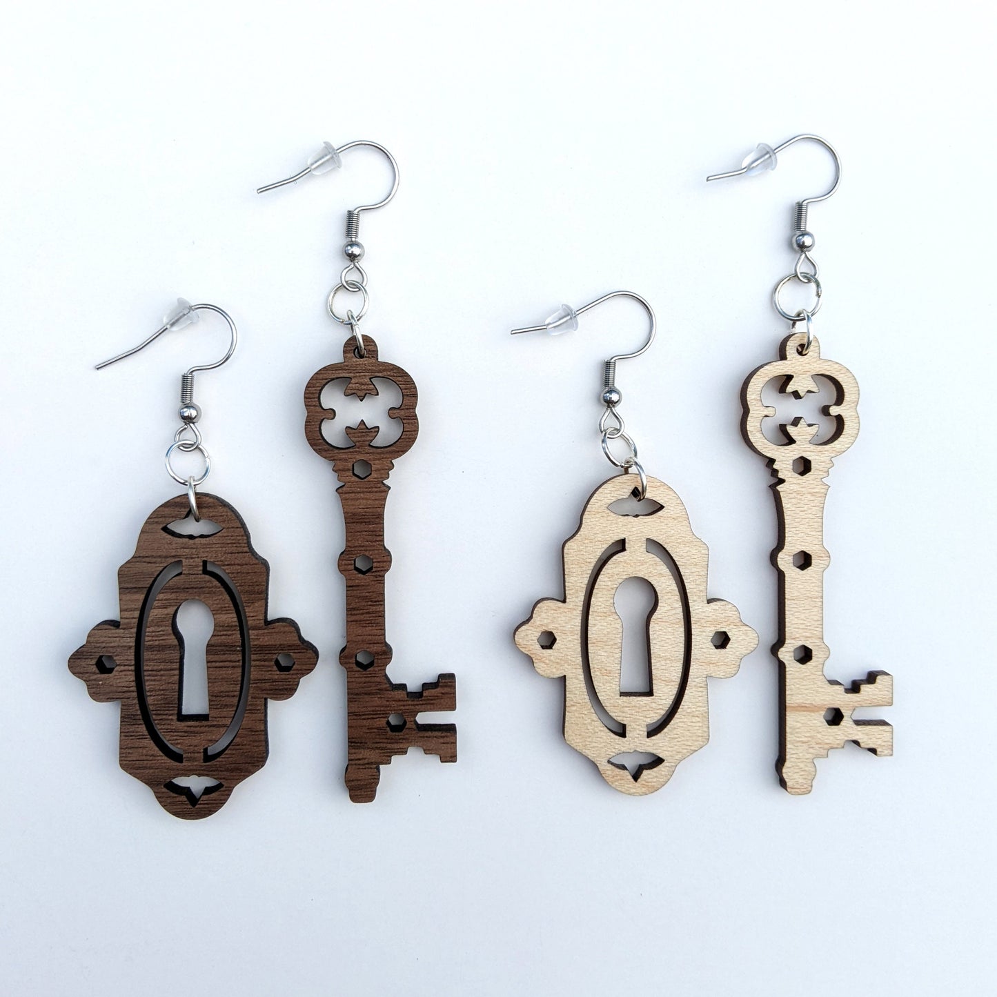 Lock and Key Dangle Earrings