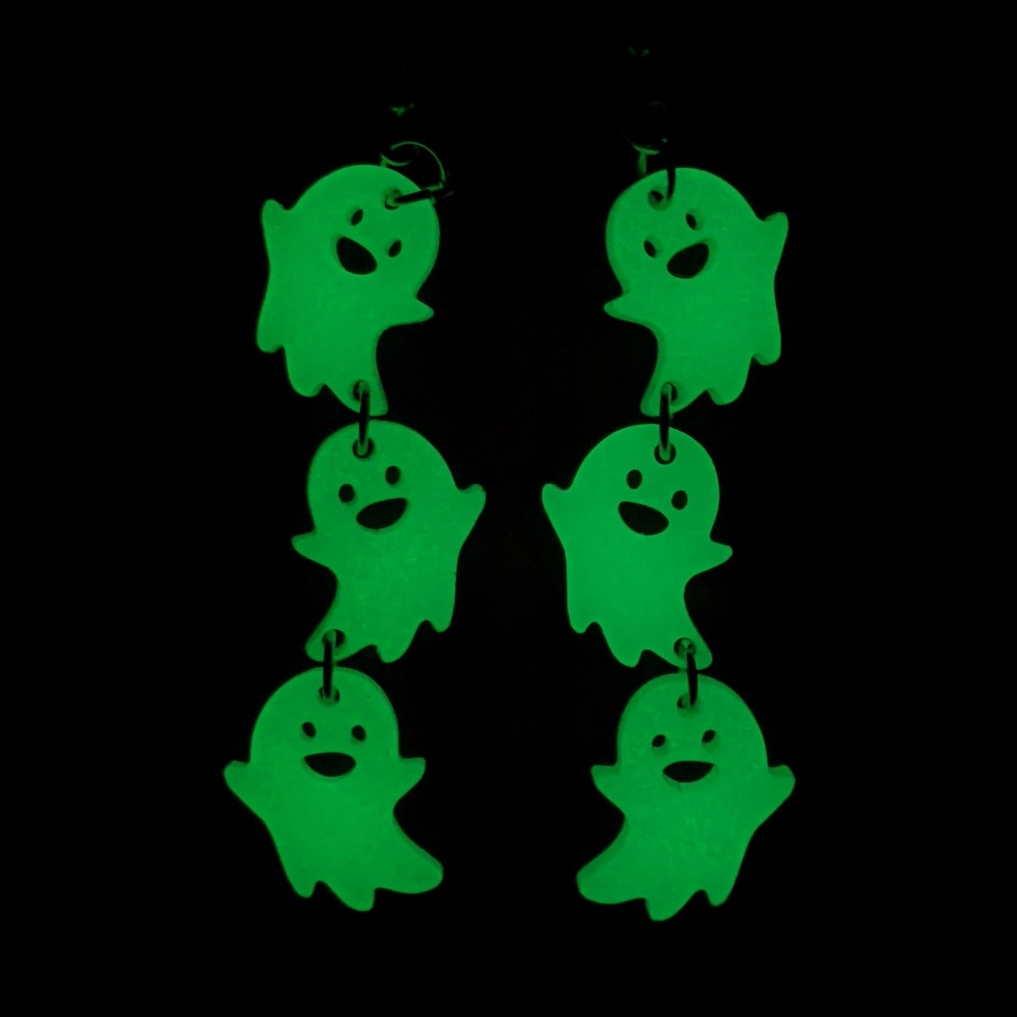 Glow in the Dark Ghost Halloween Earrings