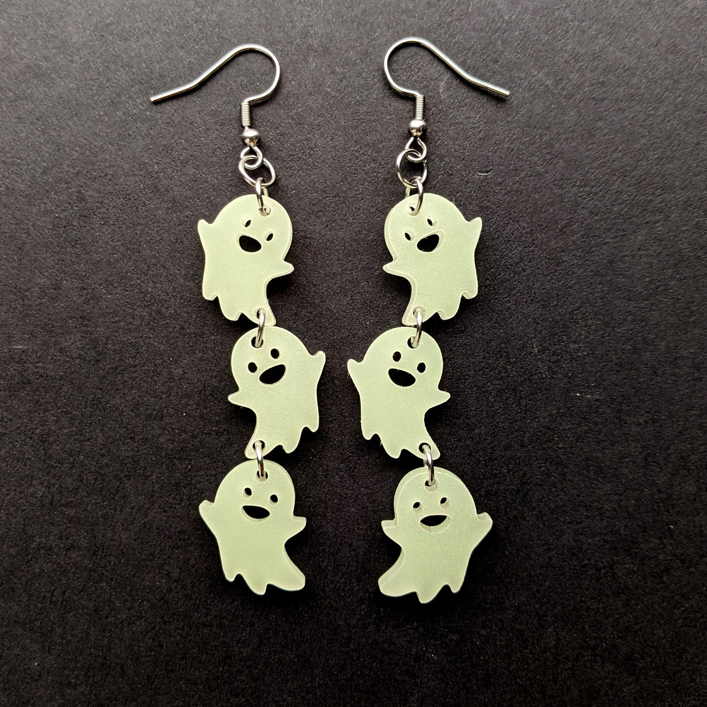 Glow in the Dark Ghost Halloween Earrings