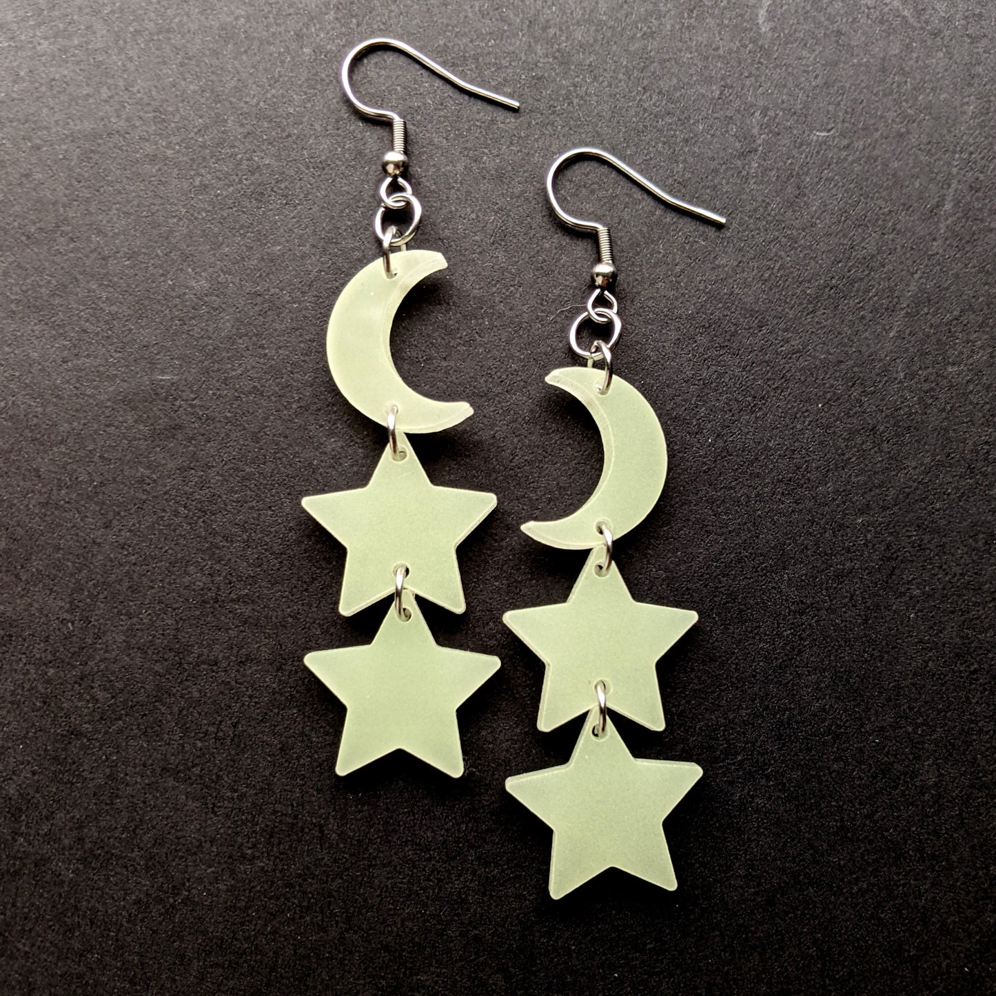 Glow in the Dark Moon and Stars Earrings