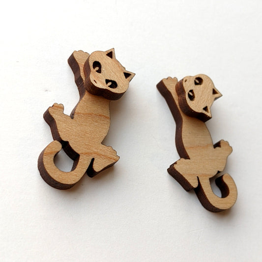 Hang On Cat Stud Earrings