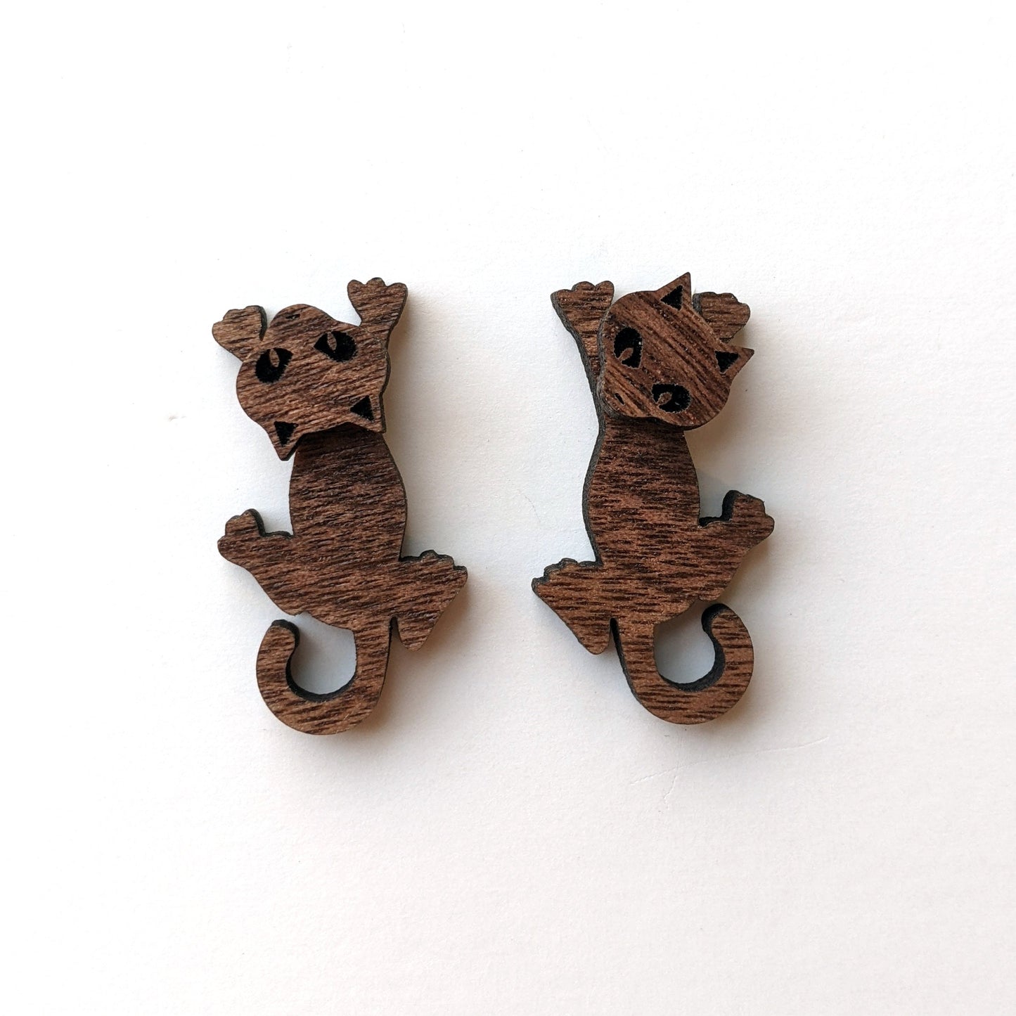 Hang On Cat Stud Earrings