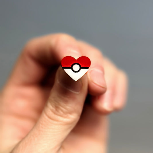 Poké Ball Heart Earrings (pokeball)