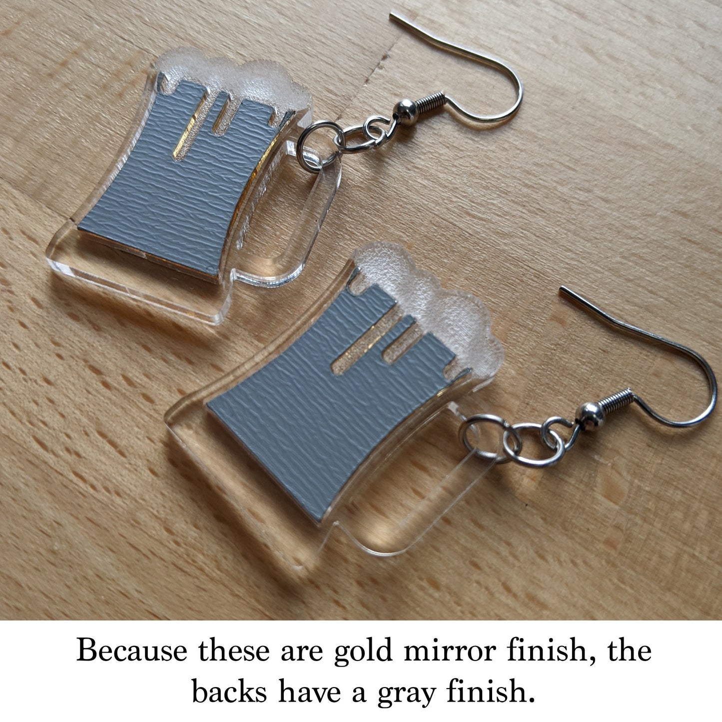 Golden Beer Mug Dangle Earrings