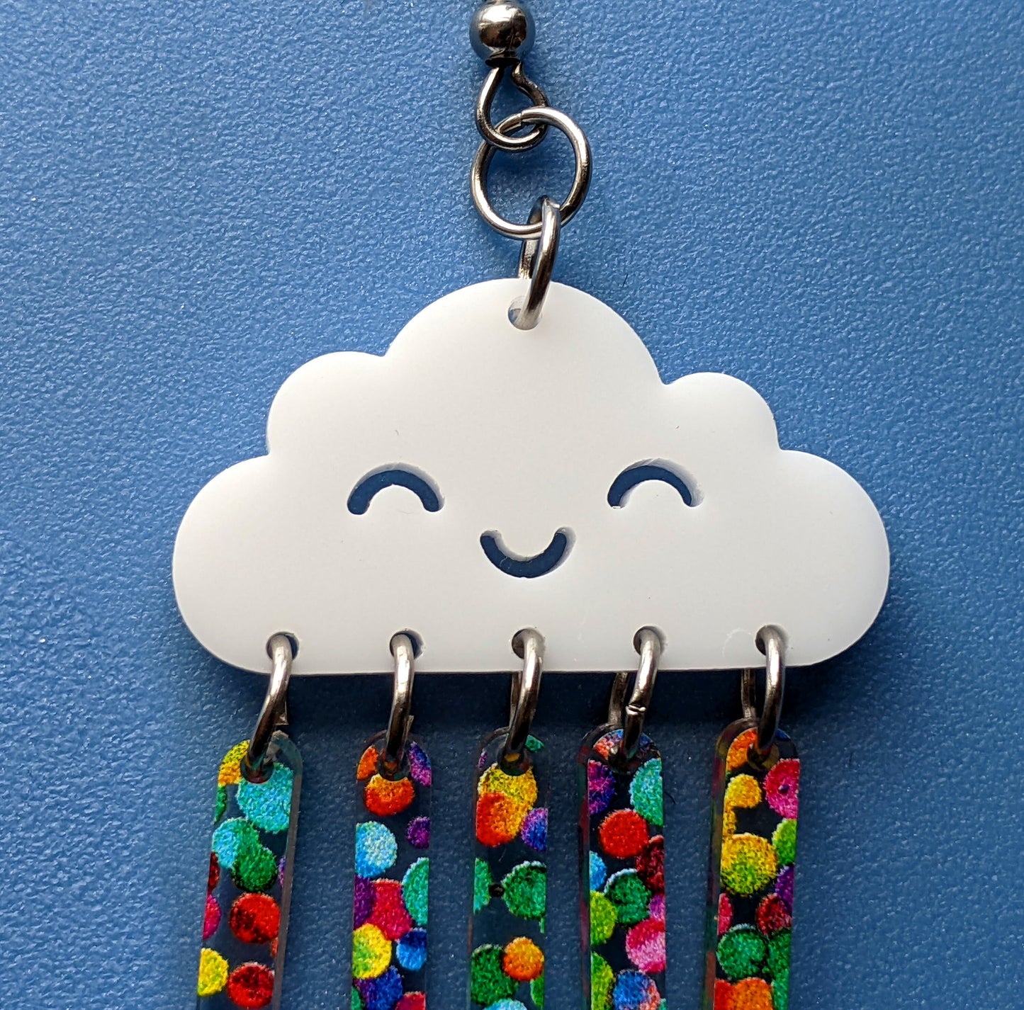 Rainbow Rainclouds Dangle or Stud Earrings